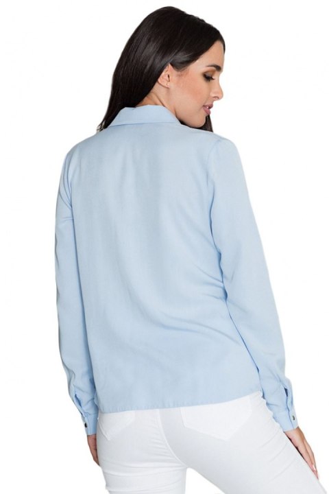Koszula Damska Model M581 Sky Blue - Figl - XL Koszula Damska Model M581 Sky Blue - Figl - XL