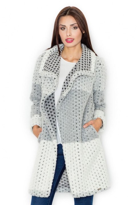 Płaszcz Damski Model M507 Grey - Figl - L Płaszcz Damski Model M507 Grey - Figl - L