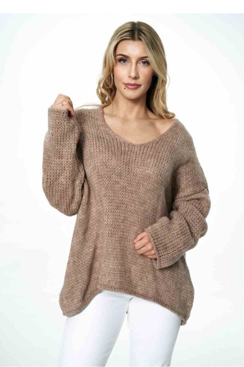 Sweter Damski8 Model M899 Brown - Figl - uniwersalny Sweter Damski8 Model M899 Brown - Figl - uniwersalny