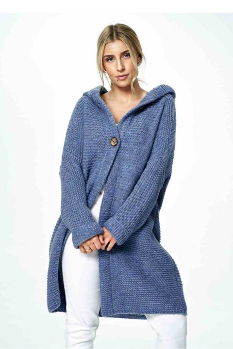 Sweter Kardigan Model M884 Blue - Figl - uniwersalny Sweter Kardigan Model M884 Blue - Figl - uniwersalny