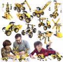 Klocki konstrukcyjne 8w1 pojazdy edukacyjne zestaw walizka 100 el