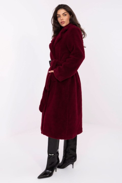 Płaszcz Damski Model IT-PL-97150.26 Bordo - Factory Price - uniwersalny