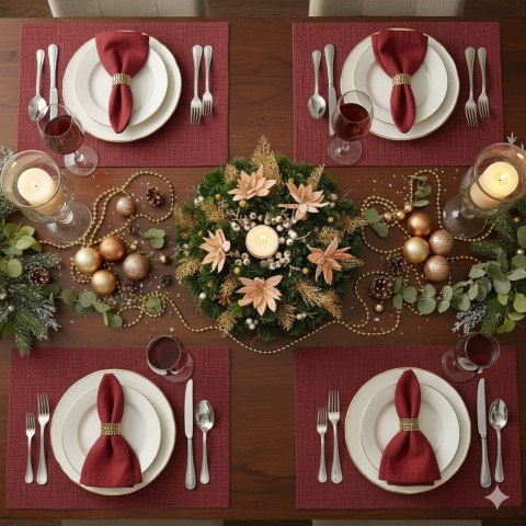 Stroik na stół komodę dekoracja świąteczna na Boże Narodzenie kopułka