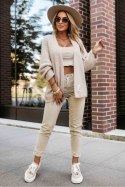 Sweter Kardigan Model 631-1 Beige - Numoco - uniwersalny