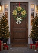 Świąteczny wianek na drzwi stół na Boże Narodzenie świąteczne rękodzieło