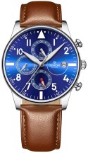 Zegarek Męski Giewont Chronograph Sapphire Brązowo Niebieski GW5630-A6