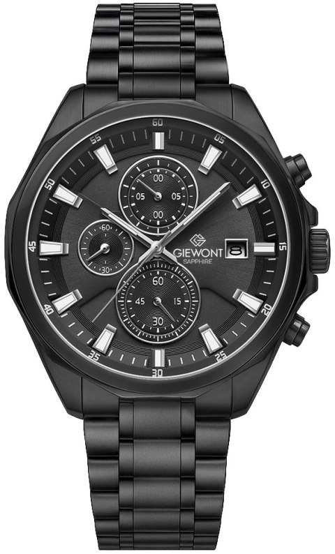 Zegarek Męski Giewont Chronograph Sapphire Czarny GW7290-B1