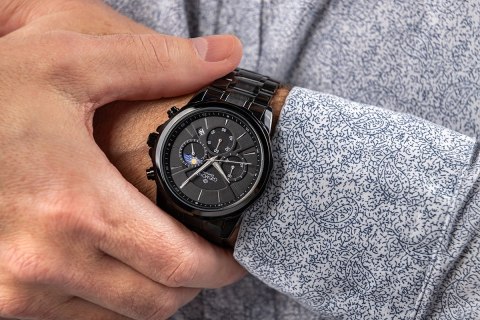 Zegarek Męski Giewont Chronograph Sapphire Czarny GW9460-B1