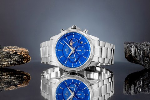 Zegarek Męski Giewont Chronograph Sapphire Srebrno Niebieski GW9460-B3