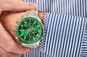Zegarek Męski Giewont Chronograph Sapphire Srebrno Zielony GW7290-B7