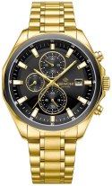 Zegarek Męski Giewont Chronograph Sapphire Złoto Czarny GW7290-B4