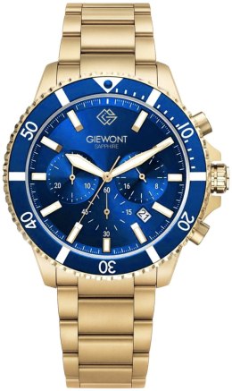 Zegarek Męski Giewont Chronograph Sapphire Złoto Niebieski GW3970-B6