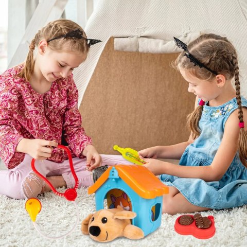 Zestaw Mały Weterynarz - Pluszowy Piesek z Budą i Akcesoriami Lekarskimi