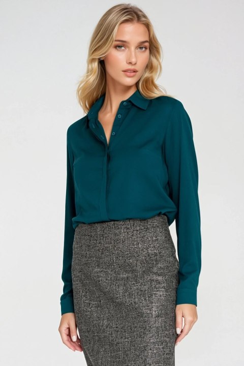 Bluzka z krytą plisą B205 Szmaragd - Nife - 42