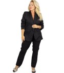 Garnitur damski elegancki i wieczorowy cekiny (Czarny)