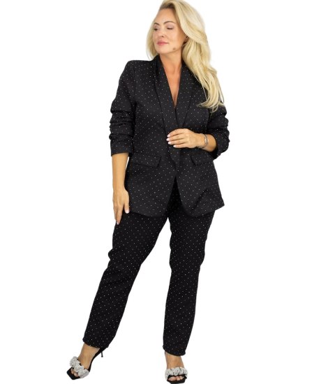 Garnitur damski elegancki i wieczorowy cekiny (Czarny)