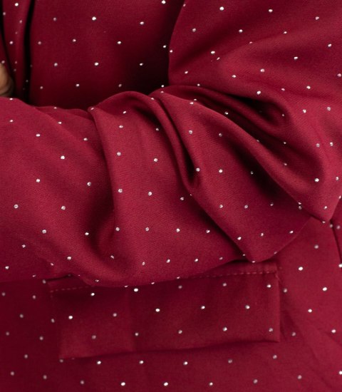 Garnitur damski elegancki i wieczorowy cekiny (Czerwony)