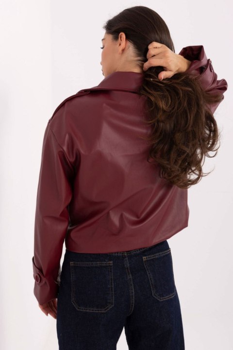 Płaszcz Damski Model IT-KR-FL9558.60 Bordo - Rue Paris - uniwersalny