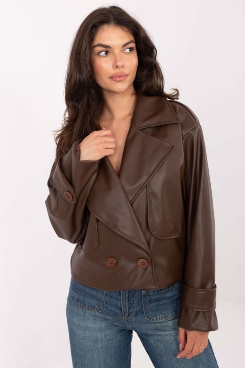 Płaszcz Damski Model IT-KR-FL9558.60 Brown - Rue Paris - uniwersalny