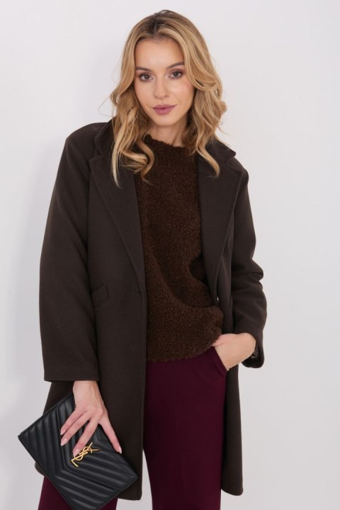 Płaszcz Damski Model IT-PL-20238.23 Dark Brown - Italy Moda - uniwersalny