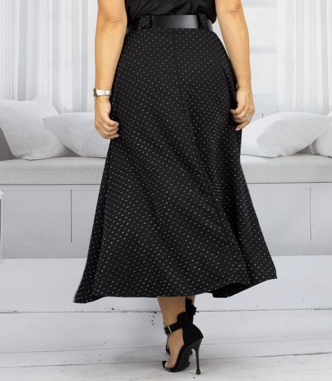 Stylowa spódnica maxi z cekinami elegancka (Czarny)