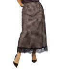 Stylowa spódnica maxi z koronką w groszki (Brązowy)
