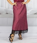 Stylowa spódnica maxi z koronką w groszki (Czerwony)