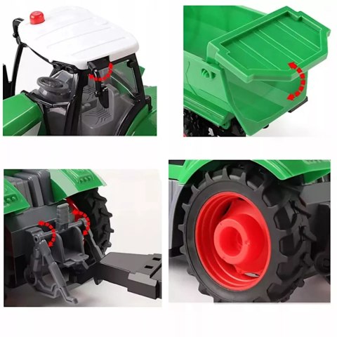 TRAKTOR Z PRZYCZEPĄ ZdalnieSTEROWANY AkumulatorŁADOWARKA zwierzęta QH205-2D