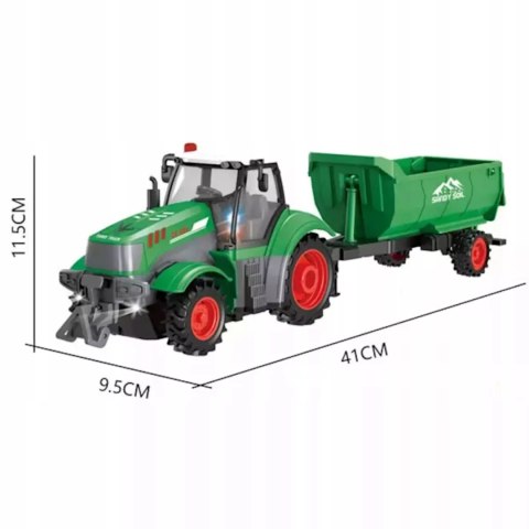 TRAKTOR Z PRZYCZEPĄ ZdalnieSTEROWANY AkumulatorŁADOWARKA zwierzęta QH205-2D