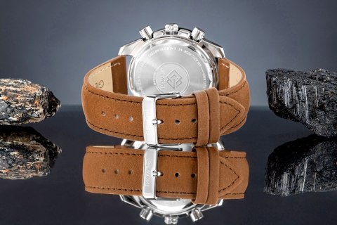 Zegarek Męski Giewont Chronograph Sapphire Brązowo Niebieski GW8720-A2