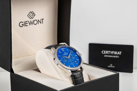 Zegarek Męski Giewont Chronograph Sapphire Czarno Niebieski GW6310-A3