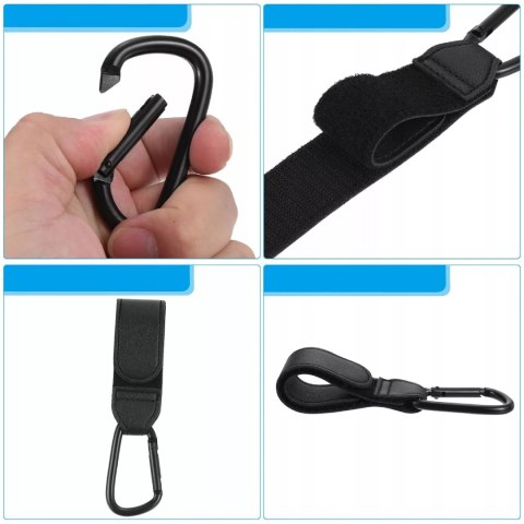 Uniwersalny zestaw 2 zaczepów do wózka mocny hak na torbę zakupy