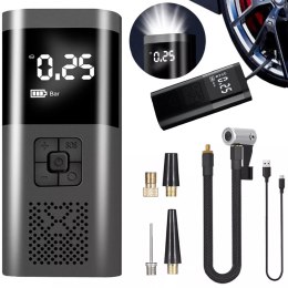 Akumulatorowa pompka elektryczna mini kompresor samochodowy flashlight SOS