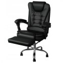 BOSS Bürodrehstuhl mit Fußstütze - schwarzes Öko-LEDER KO22CZ