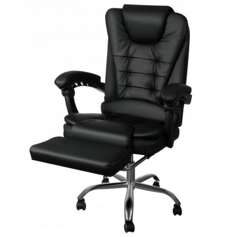 BOSS Bürodrehstuhl mit Fußstütze - schwarzes Öko-LEDER KO22CZ