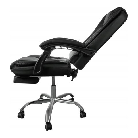 BOSS Bürodrehstuhl mit Fußstütze - schwarzes Öko-LEDER KO22CZ