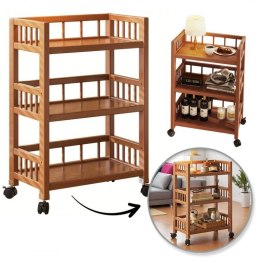 Bambusregal, Rollschrank auf Rollen 30 x 50 x 82cm SZ48