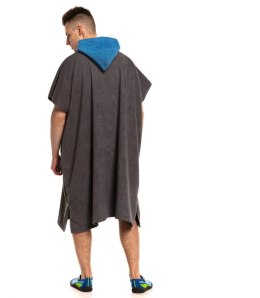 Ponczo męskie z bawełny frotte sauna (Niebieski || Szary)