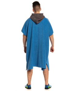 Ponczo męskie z bawełny frotte sauna (Niebieski || Szary)