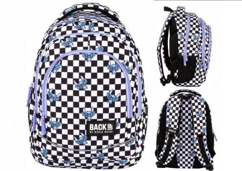 Plecak Szkolny Trzykomorowy Nietoperz Szachownica BackUP#G2
