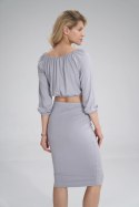 Bluzka Model M781 Light Grey - Figl - S/M Bluzka Model M781 Light Grey - Figl - S/M