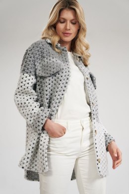 Kurtka Damska Model M857 Grey Pasy - Figl - S/M