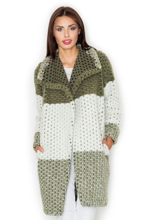 Płaszcz Damski Model M507 Oliwka - Figl - XL Płaszcz Damski Model M507 Oliwka - Figl - XL