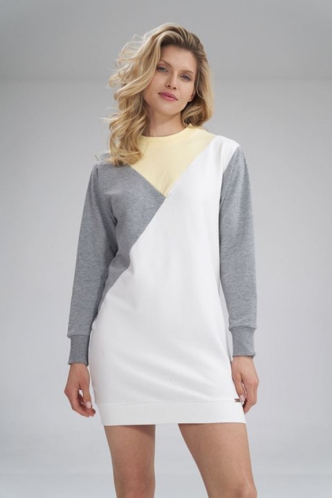 Sukienka Model M777 Yellow/Grey/Ecru - Figl - S/M