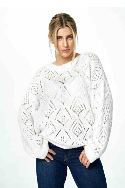 Sweter Damski Model M887 Ecru - Figl - uniwersalny Sweter Damski Model M887 Ecru - Figl - uniwersalny