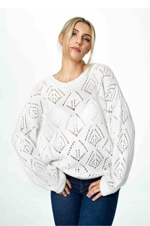 Sweter Damski Model M887 Ecru - Figl - uniwersalny Sweter Damski Model M887 Ecru - Figl - uniwersalny