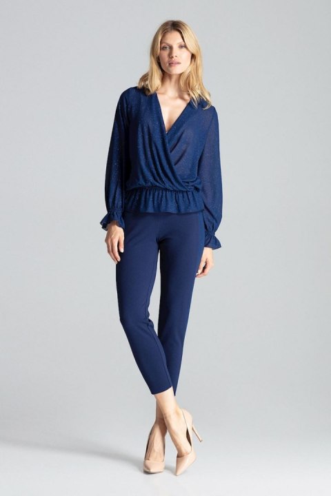 Bluzka Model M690 Navy - Figl - S Bluzka Model M690 Navy - Figl - S