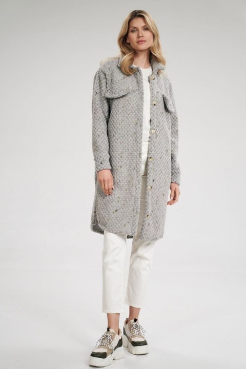 Płaszcz Damski Model M808 Grey - Figl - S/M Płaszcz Damski Model M808 Grey - Figl - S/M