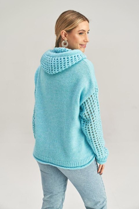 Sweter Damski Model M996 Błękit - Figl - uniwersalny Sweter Damski Model M996 Błękit - Figl - uniwersalny