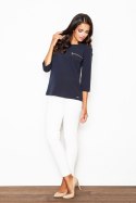 Bluzka Model M393 Navy - Figl - L Bluzka Model M393 Navy - Figl - L